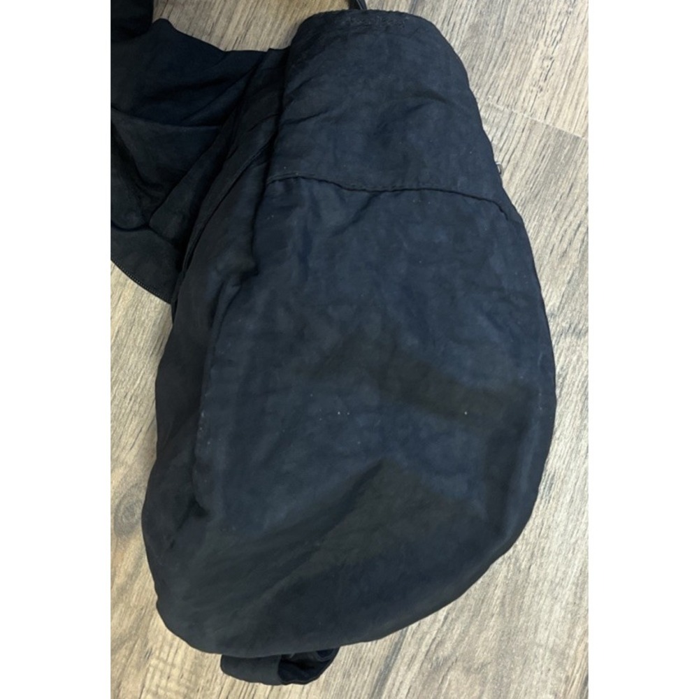 AmeriBag Healthy Back Sling Backpack Black Leather 19" Nylon Crossbody Daypack - Picture 9 of 14